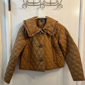 Whistles Brown Collar Quilted Jacket